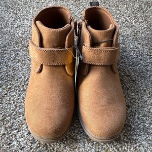 NWT - Cat & Jack Kids Chestnut Brown Suede-Look Ankle Boots